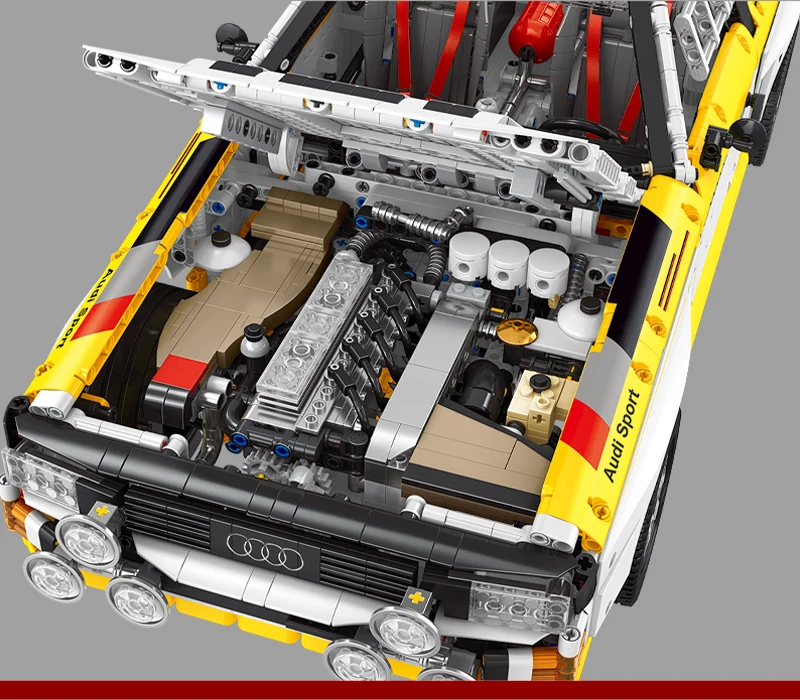 A five-cylinder engine in motion