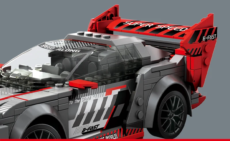A striking racing rear wing