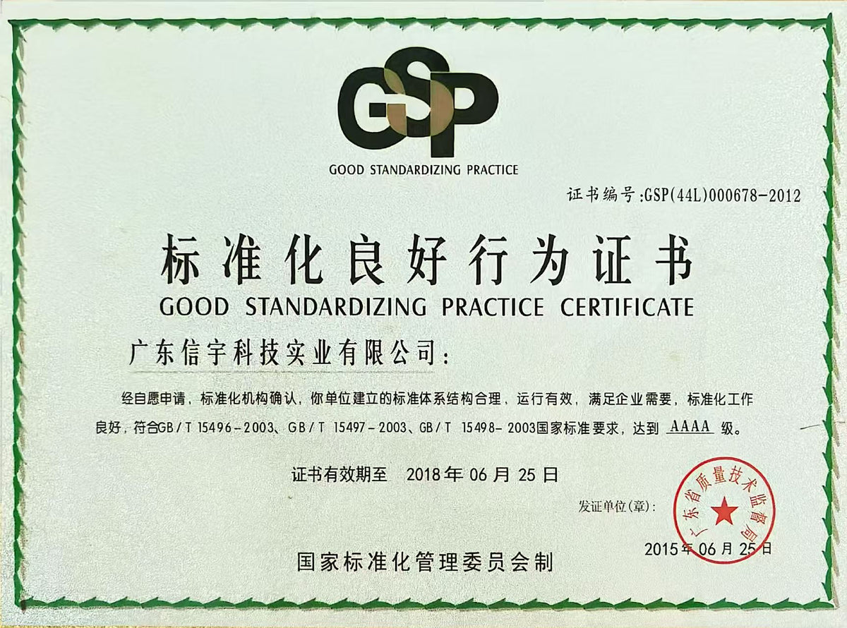 AAAA-Rated Certificate of Good Standardization Practice